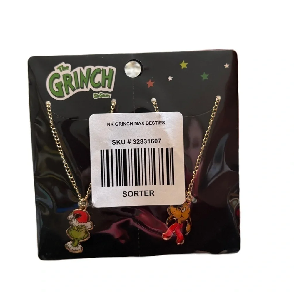 The Grinch Best Friend Necklace Set Max Dog Dr. Seuss Christmas